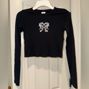 Pacsun Long Sleeved Black Crop Top